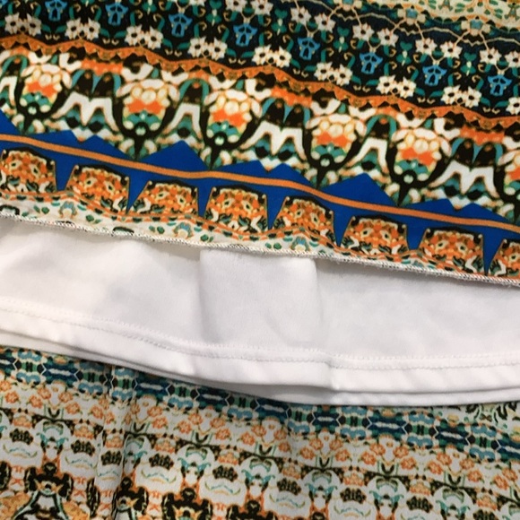 Lularoe Lola Batik Midi Skirt Sheer With Lining Beautiful Colors Medium - Picture 9 of 10